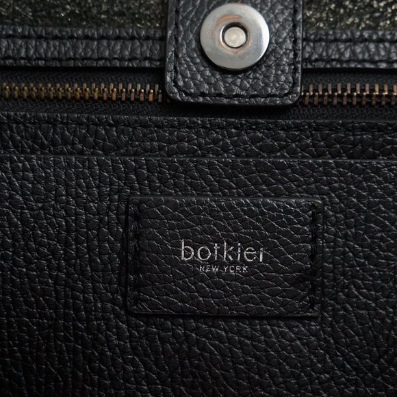 Botkier Soho Tote, Black Pebbled Leather, Zipper Accents - Picture 9 of 9